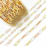 Load image into Gallery viewer, Sterling White Silver Gold and Rose Plated Diamond Cut Chain