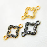 Load image into Gallery viewer, DC905. Diamond Sterling Silver Flower Connector