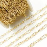 Load image into Gallery viewer, Sterling Silver Gold Plated Diamond Cut Paper Clip Chains