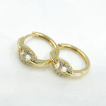 Load image into Gallery viewer, HP402126. 14K Solid Yellow Gold Diamond Hoop Earring
