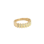 Load image into Gallery viewer, 14K Solid Yellow Gold Diamond Bars Ring.