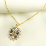Load image into Gallery viewer, KSG33. Sterling Silver Black Rhodium with Diamonds Oval Shape Charm
