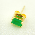 Load image into Gallery viewer, ESI59090EM. 14k Solid Yellow Gold Emerald Studs