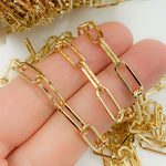 Load image into Gallery viewer, Gold Plated 925 Sterling Silver Flat Paperclip Chains