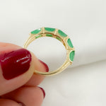 Load image into Gallery viewer, 14K Solid Yellow Gold Emerald Baguette Ring
