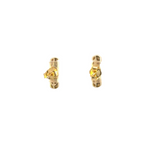 Load image into Gallery viewer, EFE52672. 14k Solid Gold Diamond Baguette Stud Earrings