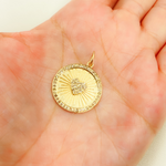 Load image into Gallery viewer, 14K Solid Gold Diamond Charm with Heart in the Center. GDP239