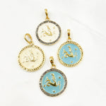 Load image into Gallery viewer, Diamond Sterling Silver Round Capricorn Zodiac Enamel Pendant