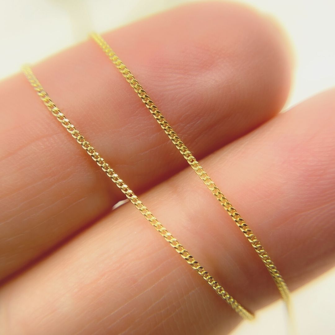 14K Solid Gold Flat Cuban Links Chain