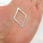 Load image into Gallery viewer, White Sterling Silver Brushed Diamond Connector