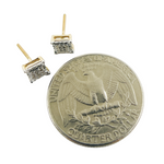 Load image into Gallery viewer, EFB51010. 14K Solid Gold and Diamonds Square Earrings