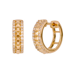 Load image into Gallery viewer, EHF57387. 14K Solid Yellow Gold Diamond Hoop Earrings
