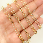 Load image into Gallery viewer, Gold Plated Sterling Silver 3 Round Links & 1 Long Smooth Oval Chains