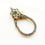 Load image into Gallery viewer, Buy Silver Drop Shape Trigger Clasp with Gemstone