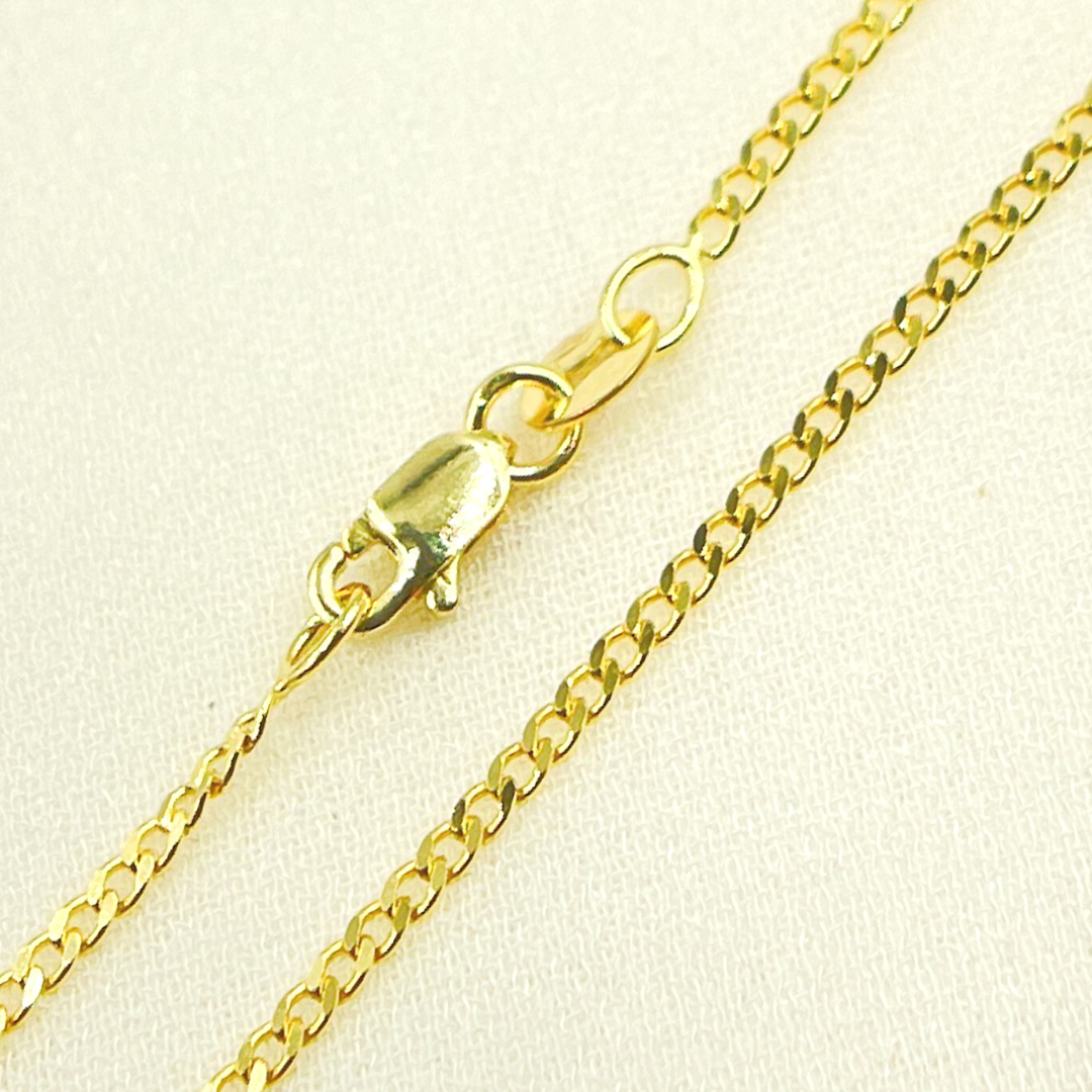 14K Solid Yellow Gold Flat Curb Chain