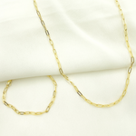 Load image into Gallery viewer, 14K Solid Gold Flat Paperclip Necklace