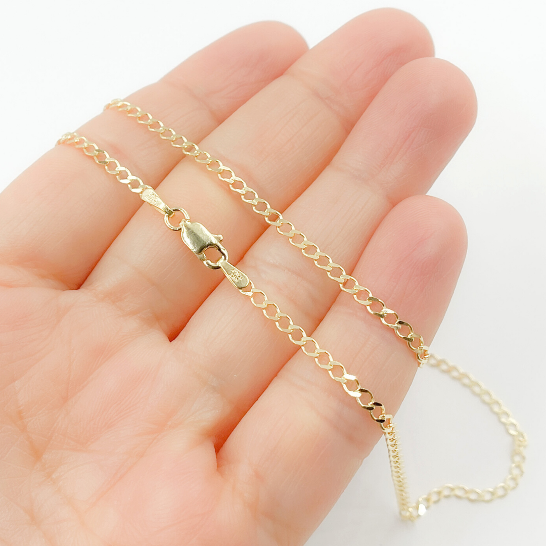 Shop Now Solid Gold Flat Curb Chain