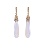 Load image into Gallery viewer, 14K Solid Gold Diamond and Pearl Dangle Drop Earrings