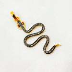 Load image into Gallery viewer, Shop Now Sterling Silver Snake Pendant with Gemstone