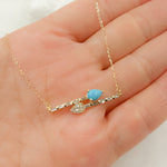 Load image into Gallery viewer, CN96320. 14K Solid Gold Diamond and Gemstone Arrows Necklace