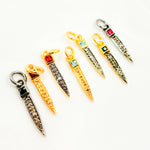 Load image into Gallery viewer, DC363. Diamond Sterling Silver Spike Pendant with Gemstone