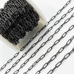 Load image into Gallery viewer, Buy Sterling Silver Black Rhodium Diamond Cut Paperclip Chain