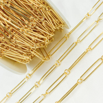 Load image into Gallery viewer, Gold Plated 925 Sterling Silver Smooth Oval and Round Link Chain