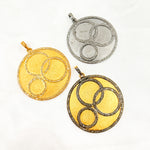 Load image into Gallery viewer, DP257. Diamond Sterling Silver Round Pendant