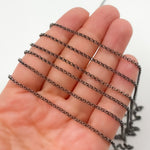 Load image into Gallery viewer, Black Rhodium Sterling Silver Rolo Chain