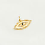 Load image into Gallery viewer, 14K Solid Gold Diamonds and Gemstones Evil Eye Charm. GDP164