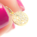 Load image into Gallery viewer, 14K Solid Gold Diamond Circle Charm. GDP441