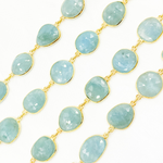Load image into Gallery viewer, Aquamarine Organic Shape Bezel Chain. AQU13