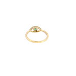 Load image into Gallery viewer, 14k Solid Gold Diamond and Emerald Eye Ring.