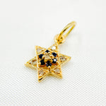 Load image into Gallery viewer, GDP393. 14K Solid Gold Diamond Star Charm with Gemstone