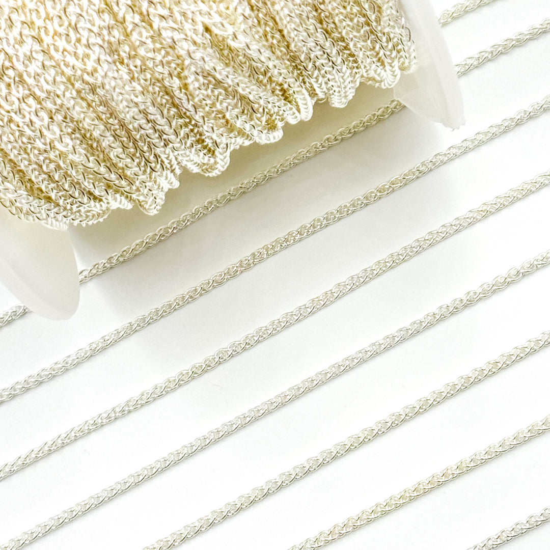 472SS. 925 Sterling Silver Wheat Chain