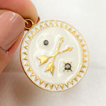 Load image into Gallery viewer, Shop Now Diamond Silver Round Enamel Pendant