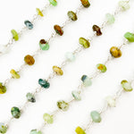 Load image into Gallery viewer, Peruvian Opal Sterling Silver Wire Chain