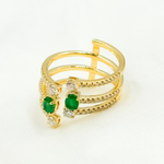 Load image into Gallery viewer, 14k Solid Gold Diamond and Emerald Ring.