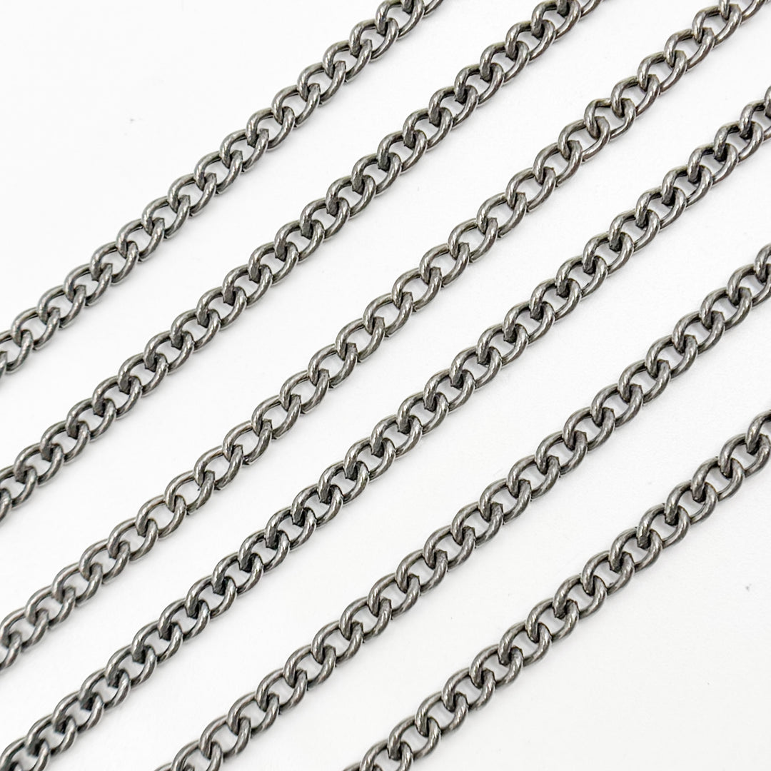 Oxidized Sterling Silver Curb Chain