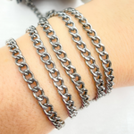 Load image into Gallery viewer, V44OX. Oxidized Sterling Silver Curb Link Chain