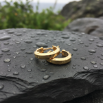 Load image into Gallery viewer, 15850023355. 14K Solid Gold Fancy Round Hollow Hoop Earrings