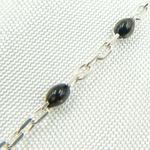 Load image into Gallery viewer, 925 Sterling White Silver Enamel Black Color Cable Chain. V203BKSS

