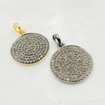 Load image into Gallery viewer, DP039. Diamond Sterling Silver Round Pendant