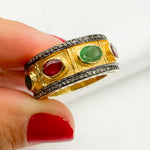 Load image into Gallery viewer, DE03. Diamond Two-Tone Sterling Silver Ring