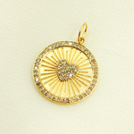 Load image into Gallery viewer, 14K Solid Gold Diamond Charm with Heart in the Center. GDP239