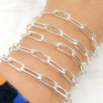Load image into Gallery viewer, Sterling Silver Flat Textured Paperclip Chain