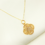 Load image into Gallery viewer, GDP150. 14K Solid Gold Charm. Organic Shape Pendant with Diamonds