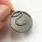 Load image into Gallery viewer, Diamond Sterling Silver Round Snake Pendant