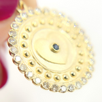 Load image into Gallery viewer, 14K Solid Gold Diamond Circle with Heart Charm. GDP435