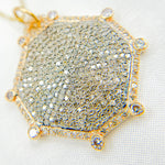 Load image into Gallery viewer, KSG59. 14k Solid Gold and Sterling Silver Black Rhodium Diamond Octagon Charm